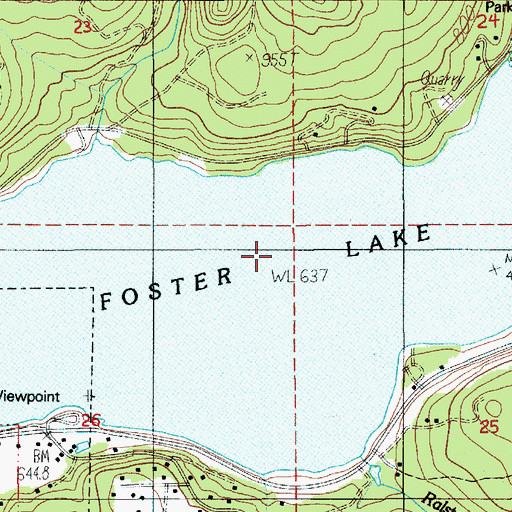 Topographic Map of Foster Lake, OR