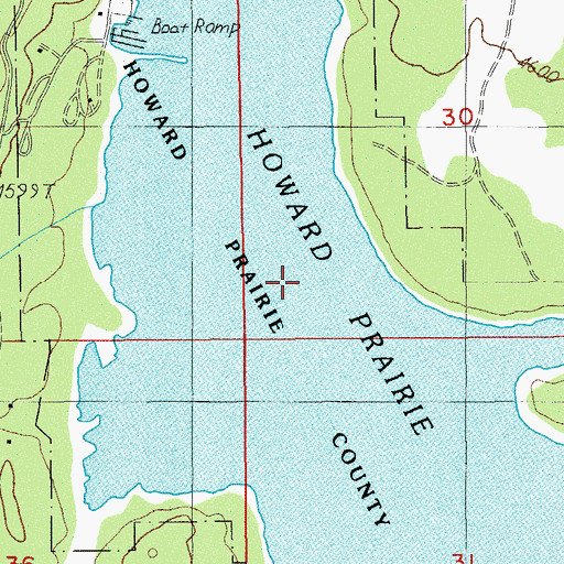 Topographic Map of Howard Prairie Lake, OR