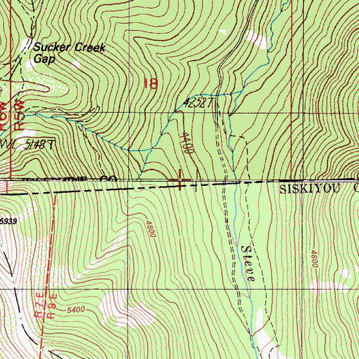 Topographic Map of Klamath Mountains, CA