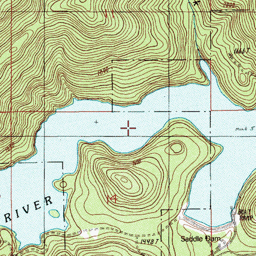 Topographic Map of Blue River Lake, OR