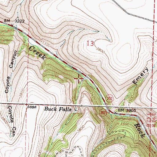 Topographic Map of Buck Canyon, OR