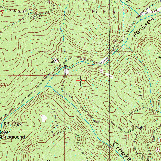 Topographic Map of Crooked Creek, OR