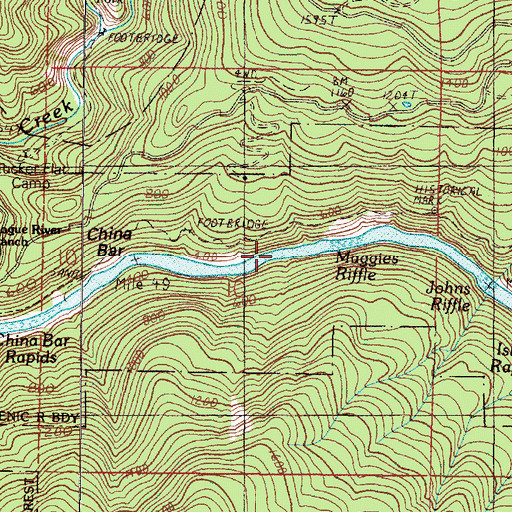 Topographic Map of Maggies Riffle, OR