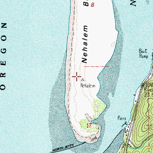 Topographic Map of Nehalem Beach, OR