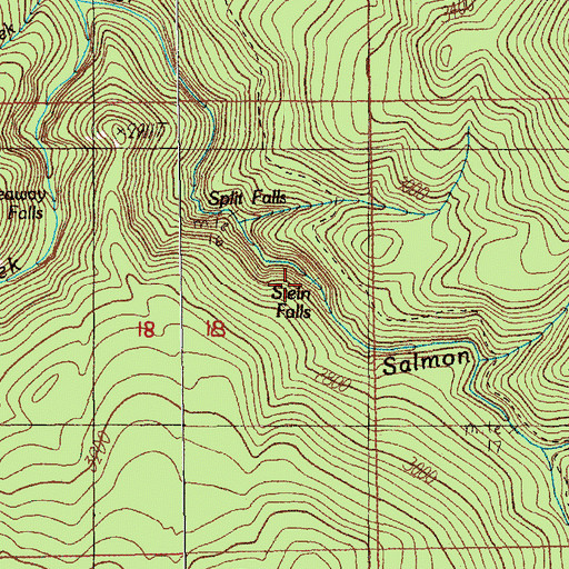 Topographic Map of Stein Falls, OR
