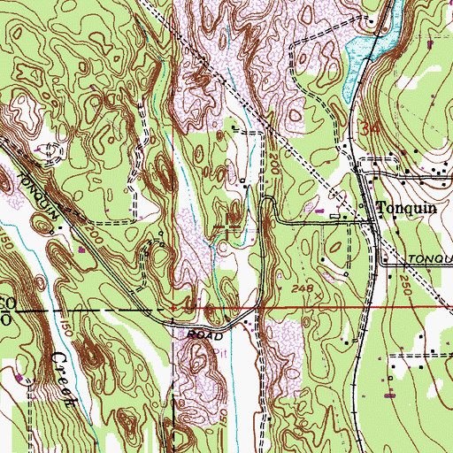 Topographic Map of Tonquin Scablands, OR
