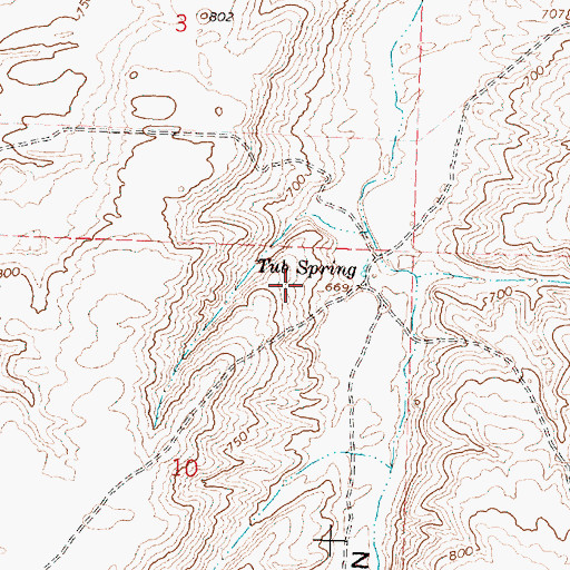 Topographic Map of Tub Springs, OR