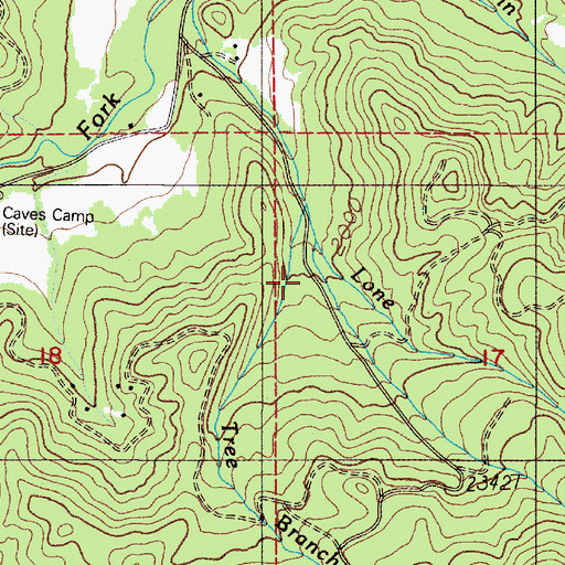 Topographic Map of Tree Branch Creek, OR