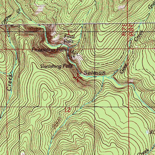Topographic Map of Vanishing Falls, OR