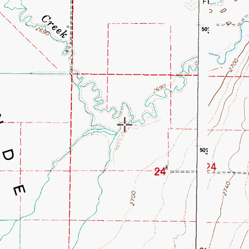 Topographic Map of South Fork Willow Creek (historical), OR