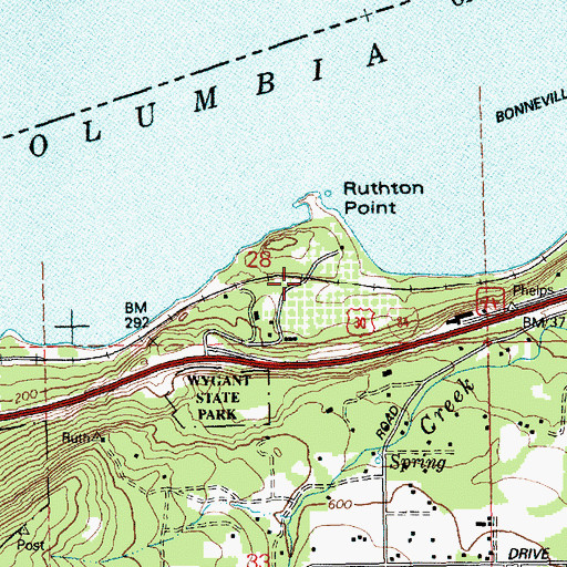 Topographic Map of Ruthton (historical), OR