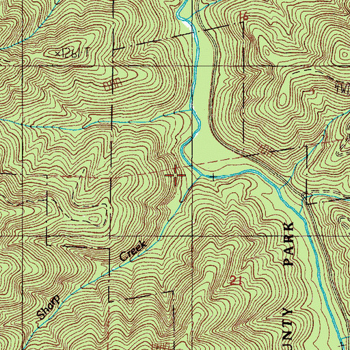 Topographic Map of Sharp Creek, OR
