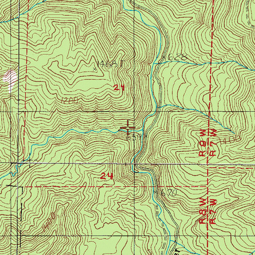 Topographic Map of Bill Creek, OR