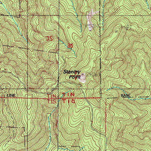 Topographic Map of Stanley Peak, OR