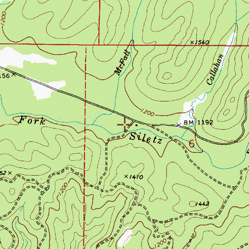 Topographic Map of Valsetz Guard Station, OR