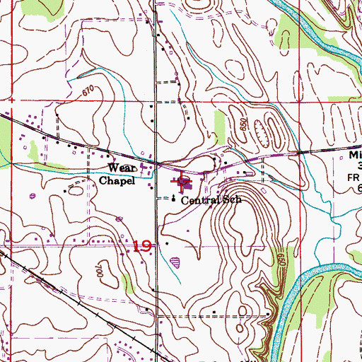 Topographic Map of Central Junior High School, AL