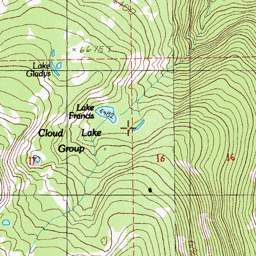 Topographic Map of Lake Hunice, OR