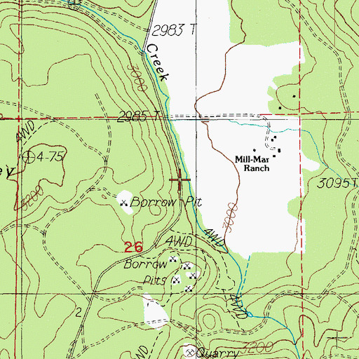 Topographic Map of Geppert Creek, OR