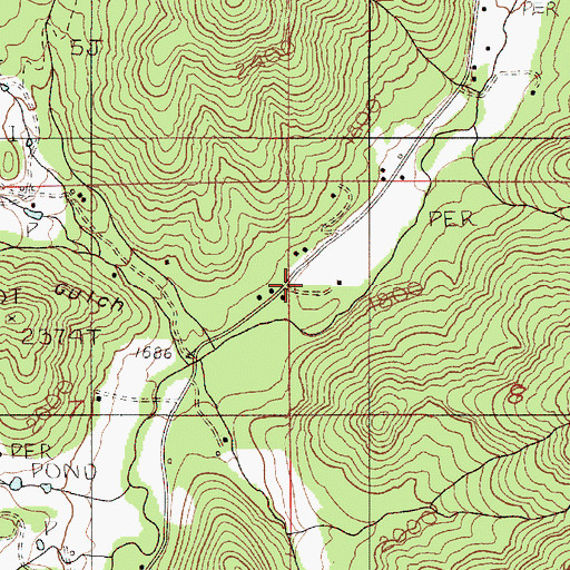 Topographic Map of Quick Gulch, OR