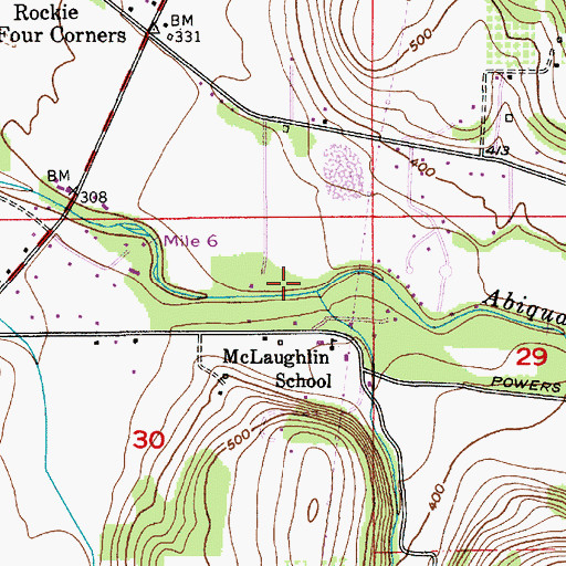 Topographic Map of Davis Creek, OR