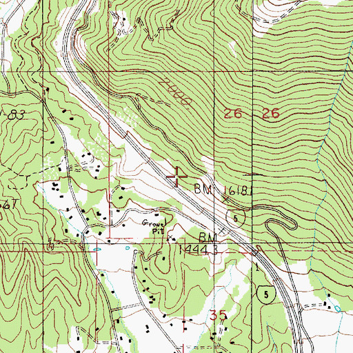 Topographic Map of Azalea Spring, OR
