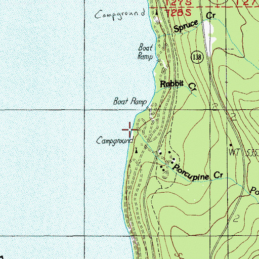 Topographic Map of Diamond Lake Recreation Site, OR