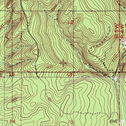 Topographic Map of Alca (historical), OR