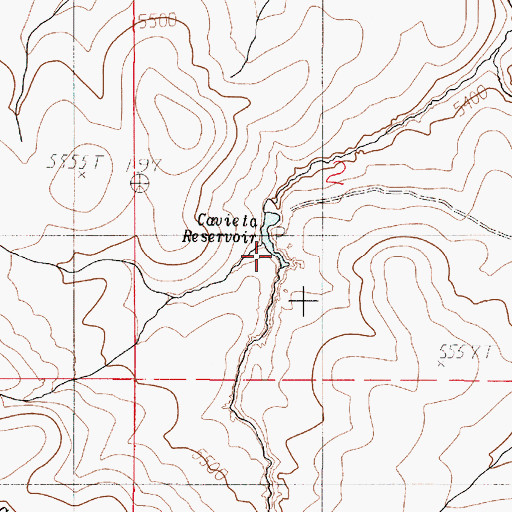 Topographic Map of Cavieta Reservoir, OR