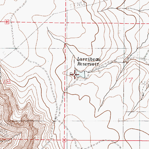 Topographic Map of Larribeau Reservoir, OR