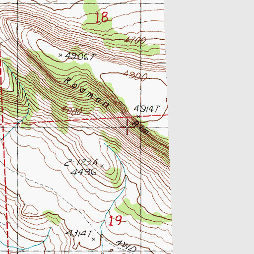 Topographic Map of Rodman Rim, OR