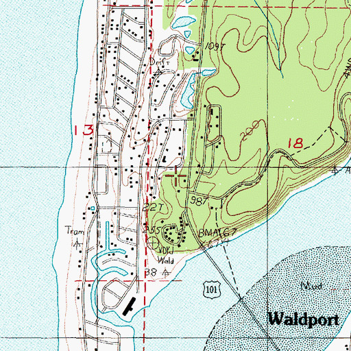 Topographic Map of Bayshore, OR