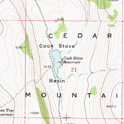 Topographic Map of Cedar Mountain, OR