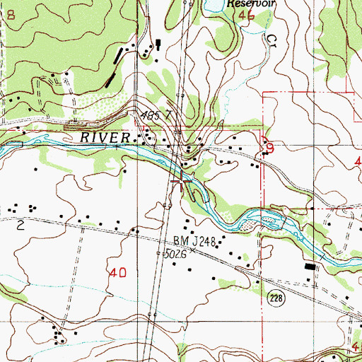 Topographic Map of Johnson Creek, OR