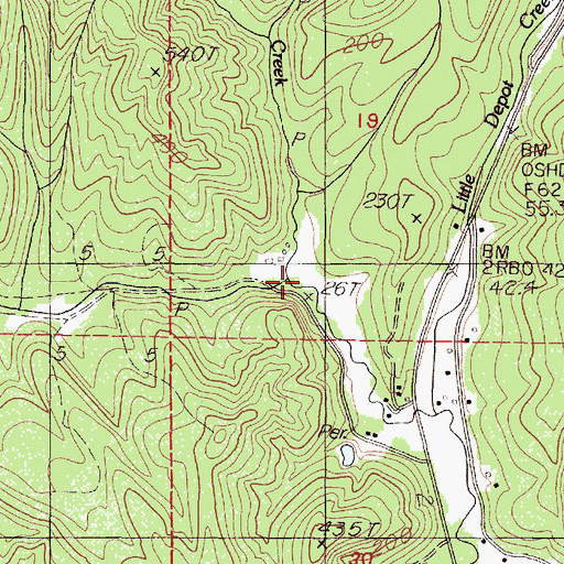 Topographic Map of Wessel Creek, OR