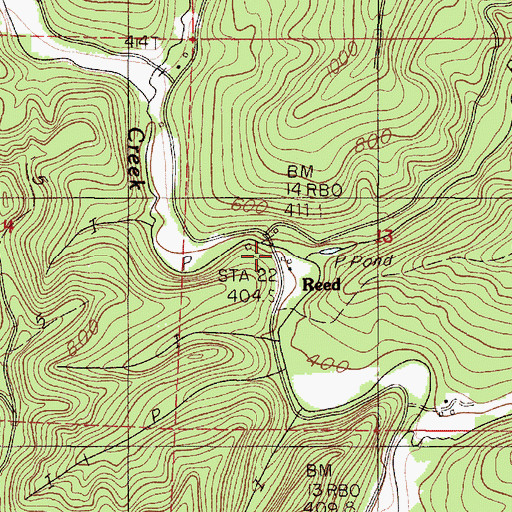 Topographic Map of Reed, OR