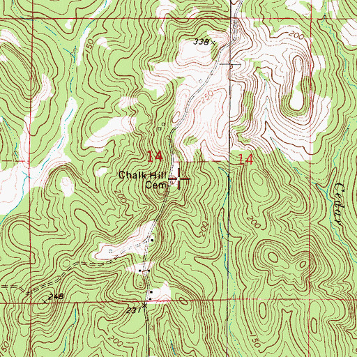 Topographic Map of Chalk Hill Cemetery, AL