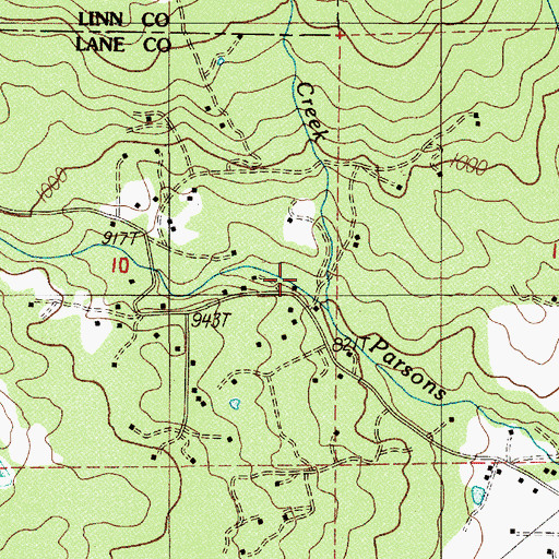 Topographic Map of Small Creek, OR