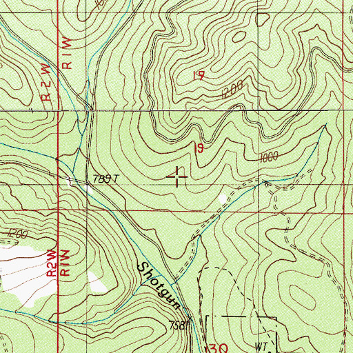 Topographic Map of Seeley Creek, OR