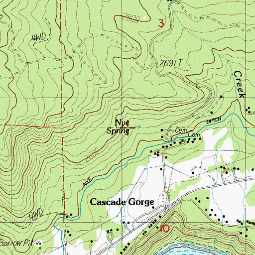 Topographic Map of Nye Spring, OR