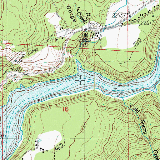 Topographic Map of Hole in the Ground Creek, OR