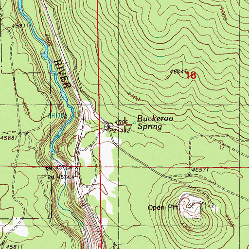 Topographic Map of Buckeroo Spring, OR