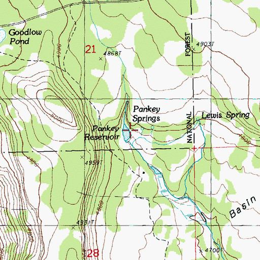 Topographic Map of Pankey Springs, OR
