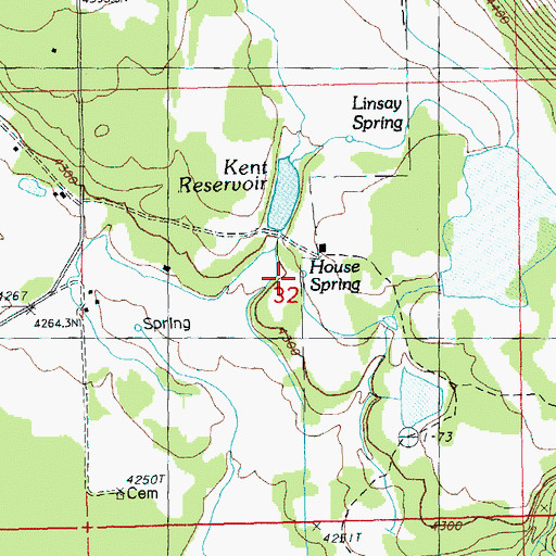 Topographic Map of House Spring, OR