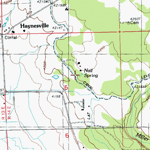 Topographic Map of Nail Spring, OR