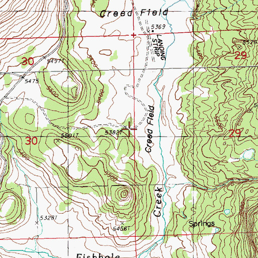 Topographic Map of Creed Field, OR