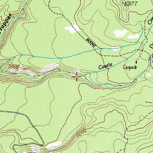 Topographic Map of Dutton Creek, OR