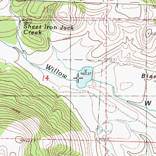 Topographic Map of Blann Meadow Reservoir, OR