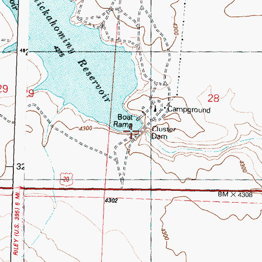 Topographic Map of Chickahominy Creek Dam, OR