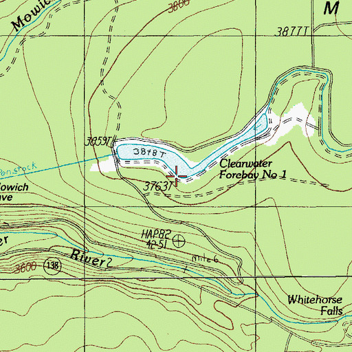 Topographic Map of Clearwater Number One Forebay, OR