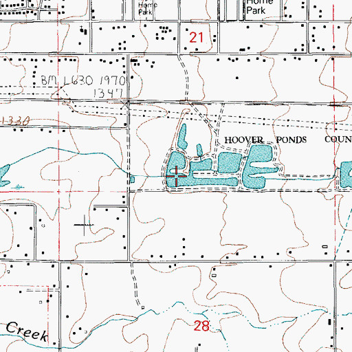 Topographic Map of Hoover Pond Number Three, OR